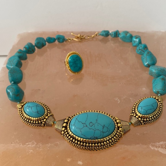 Metropolitan Museum of Art Tibetan Amulet Necklace and ring set; ring size 7 - Picture 9 of 16